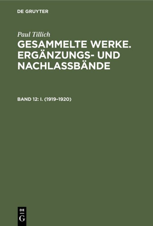 Produktbild: I. (1919&ndash;1920)