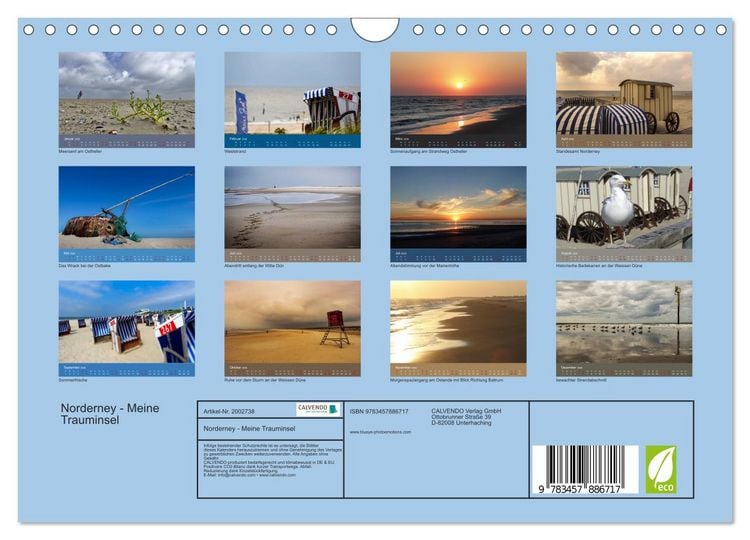 Produktbild: Norderney - Meine Trauminsel (Wandkalender 2026 DIN A4 quer), CALVENDO Monatskalender