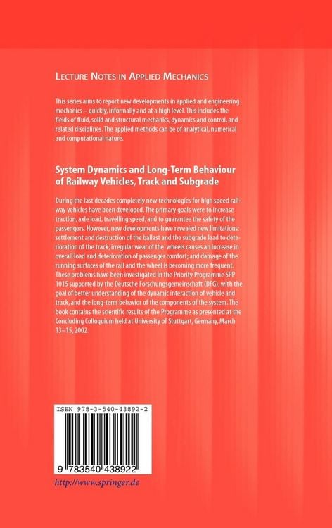 Produktbild: System Dynamics and Long-Term Behaviour of Railway Vehicles, Track and Subgrade