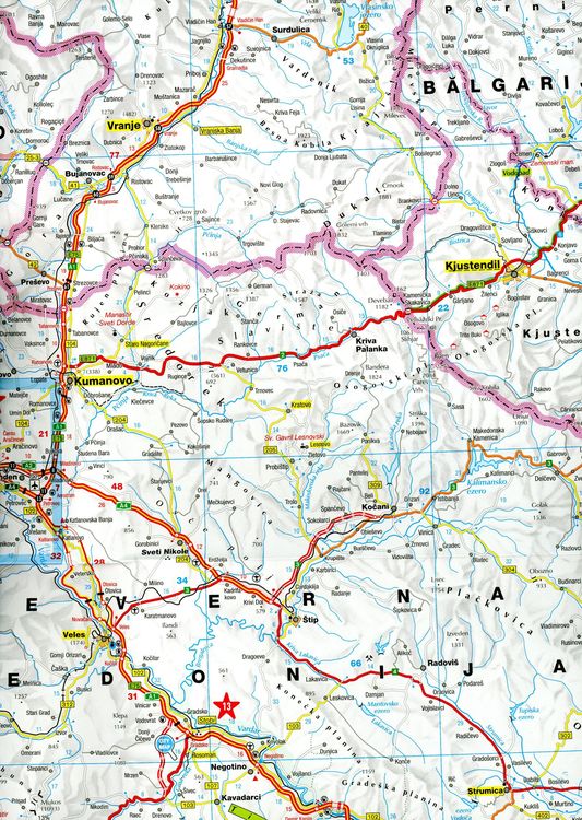 MARCO POLO Länderkarte Albanien, Nordmazedonien 1:500 000