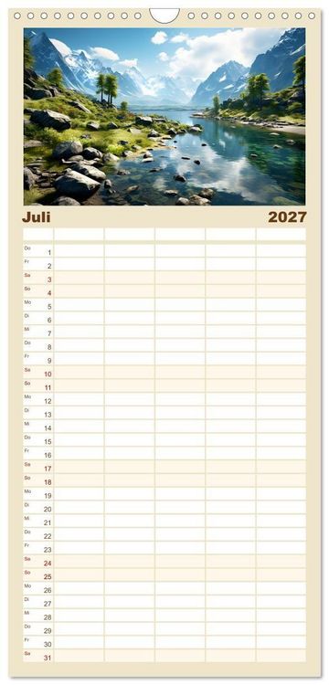 Produktbild: Familienplaner 2027 - Faszinierender Norden mit 5 Spalten (Wandkalender, 21 x 45 cm) CALVENDO