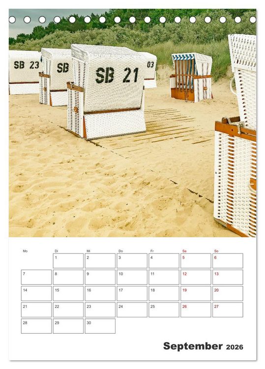 Produktbild: Usedom - Terminplaner (Tischkalender 2026 DIN A5 hoch), CALVENDO Monatskalender