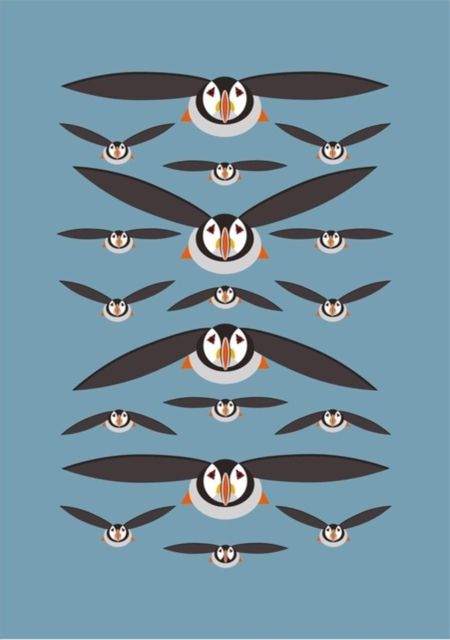 Produktbild: I Like Birds: Flying Puffins Hardback Notebook