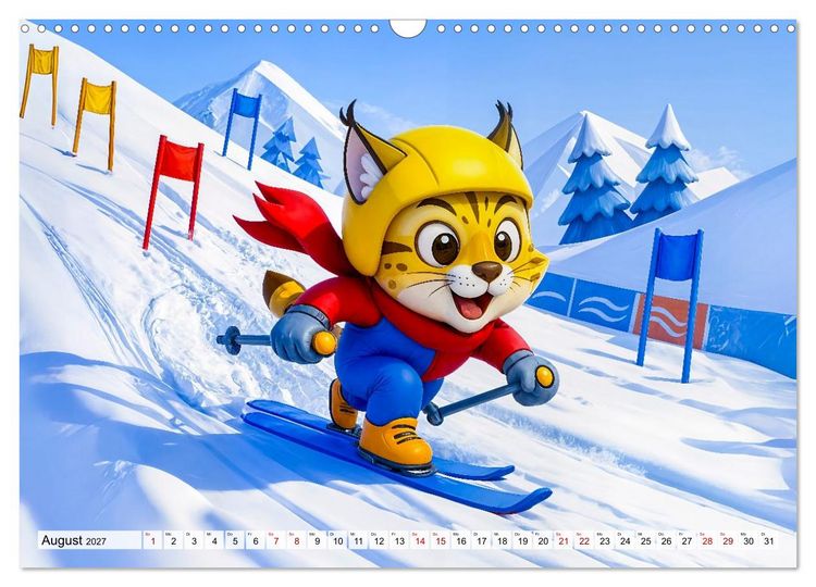 Produktbild: Tierischer Wintersport - Lustige Tiere im Schnee (Wandkalender 2027 DIN A3 quer), CALVENDO Monatskalender