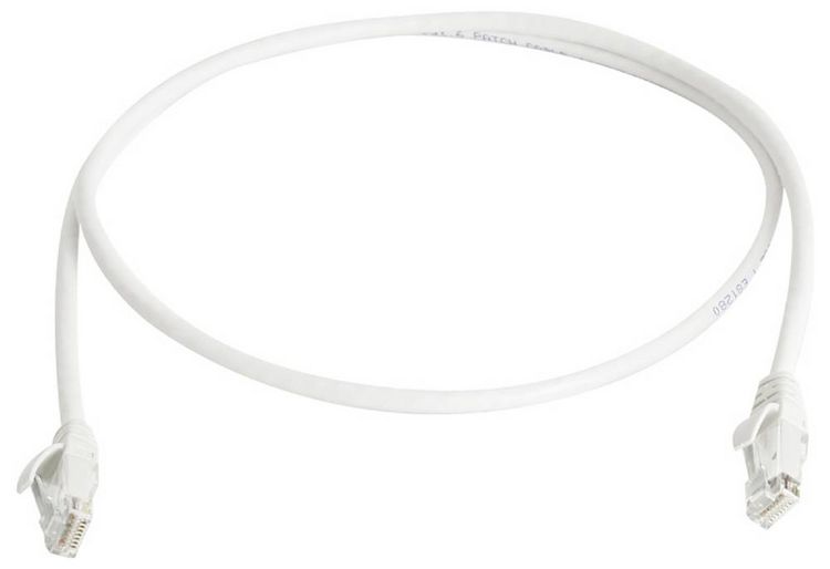Produktbild: Teleg&auml;rtner 100008522 RJ45 Patchkabel CAT 6 3.0 m Wei&szlig; Flammwidrig, mit Knickschutzt&uuml;lle 1 St.