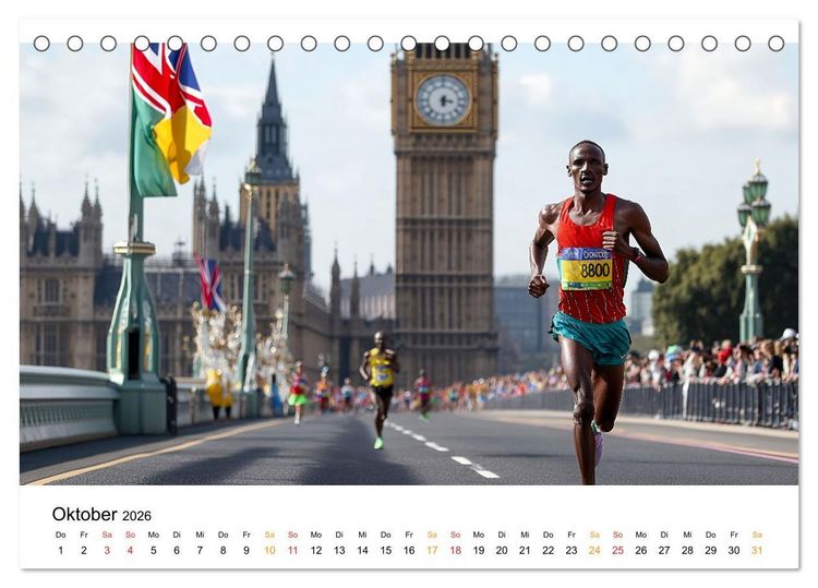 Produktbild: Marathon Power (Tischkalender 2026 DIN A5 quer), CALVENDO Monatskalender