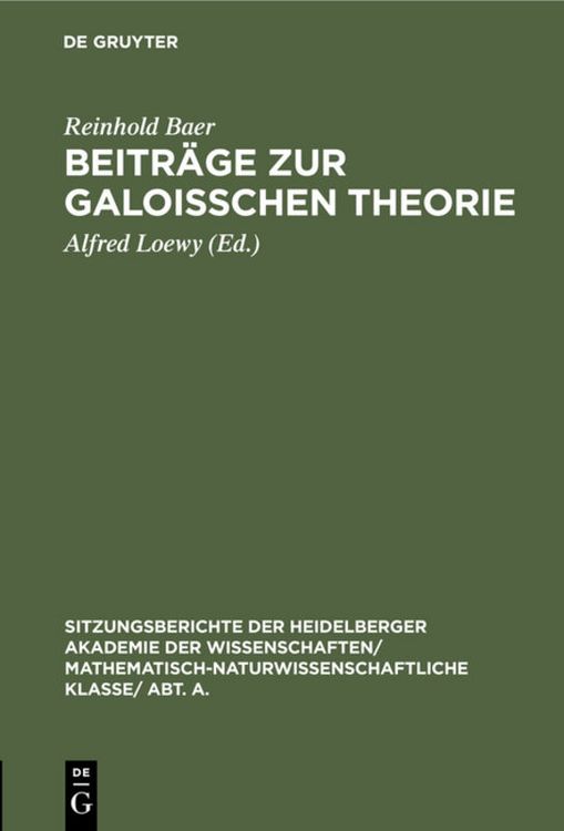 Produktbild: Beitr&auml;ge zur Galoisschen Theorie