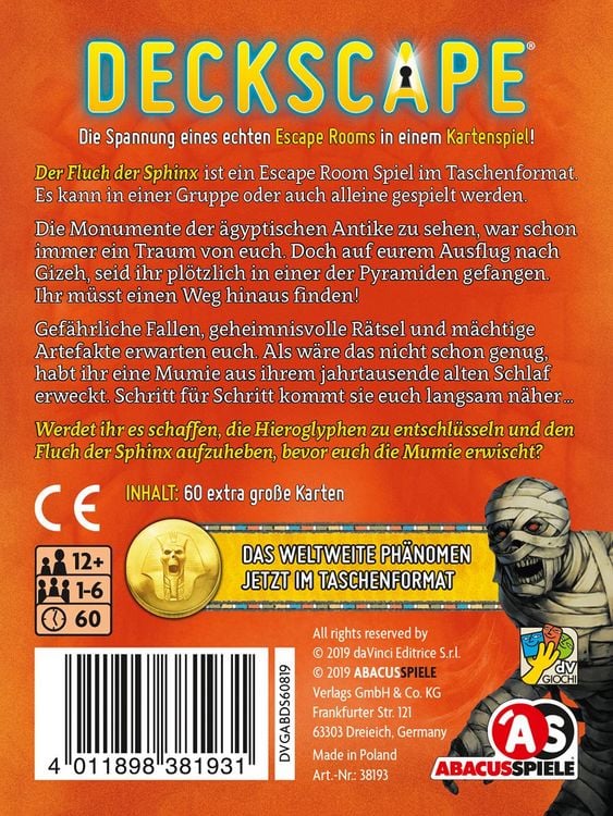 Produktbild: Deckscape - Der Fluch der Sphinx DE