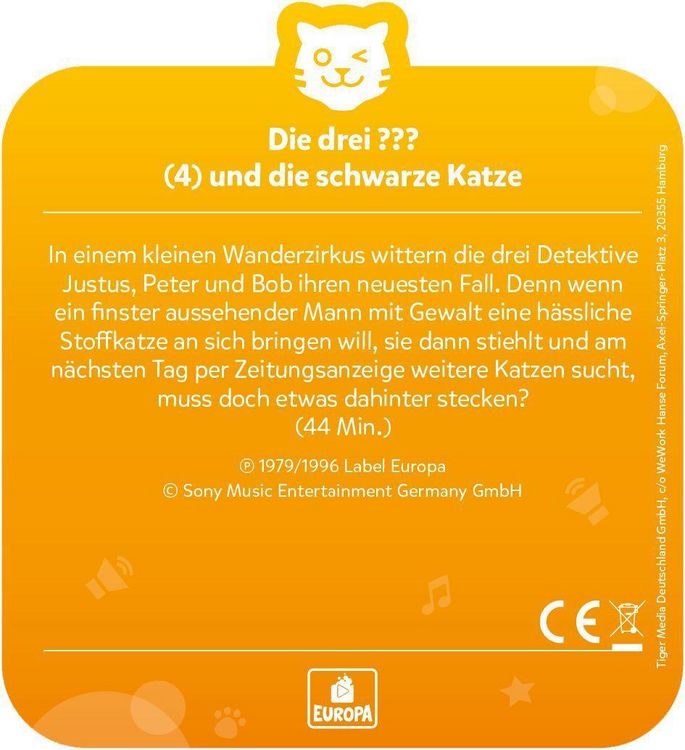 Produktbild: tigercard - Die drei ??? - Folge 4: Die schwarze Katze