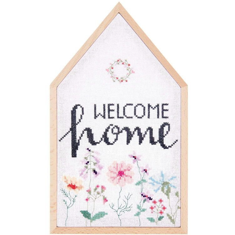 Produktbild: Stickpackung Gez&auml;hlter Kreuzstich, Welcome Home, gro&szlig;, inkl.