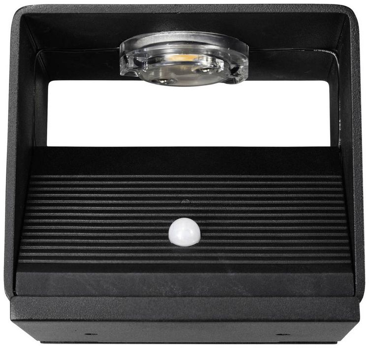 Produktbild: Sygonix SY-6053268 LED-Wandleuchte mit Bewegungsmelder LED LED fest eingebaut 2W Schwarz