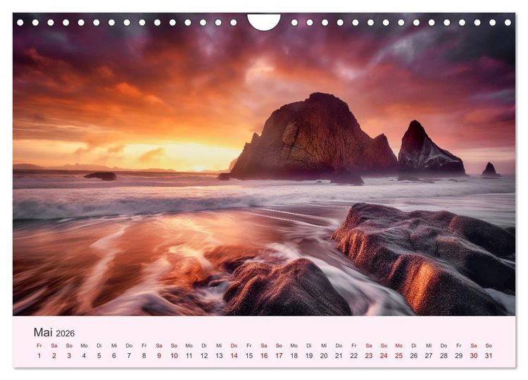 Produktbild: Sturmgetrieben - Der wilde K&uuml;stenkalender (Wandkalender 2026 DIN A4 quer), CALVENDO Monatskalender
