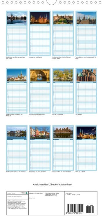 Produktbild: Familienplaner Ansichten der L&uuml;becker Altstadtinsel (Wandkalender 2022 , 21 cm x 45 cm, hoch)