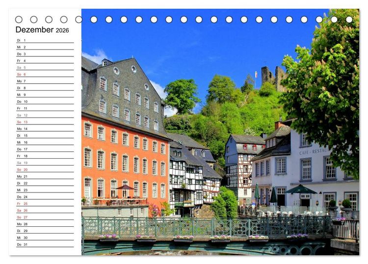 Produktbild: Eine Perle in der Eifel - Monschau (Tischkalender 2026 DIN A5 quer), CALVENDO Monatskalender