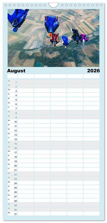 Produktbild: Familienplaner 2026 - Base Jumping Adrenalin- Kick mit 5 Spalten (Wandkalender, 21 x 45 cm) CALVENDO