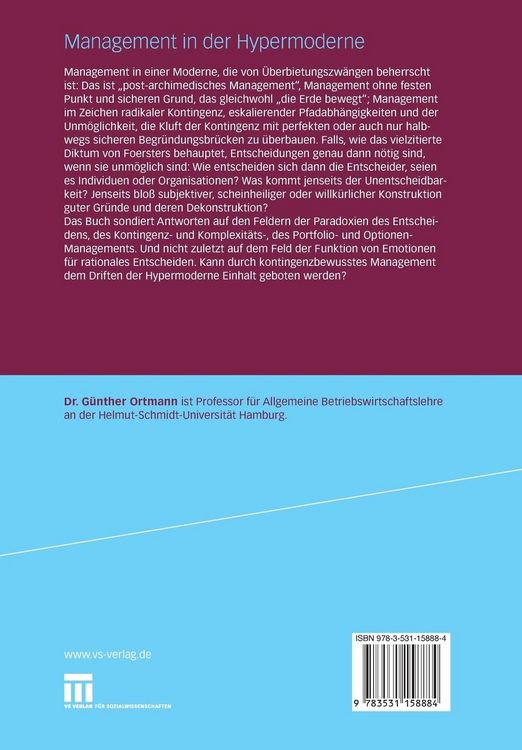 Produktbild: Management in der Hypermoderne