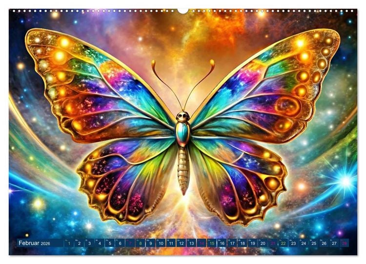 Produktbild: Artwork Schmetterlinge - Filigrane Leichtigkeit (Wandkalender 2026 DIN A2 quer), CALVENDO Monatskalender