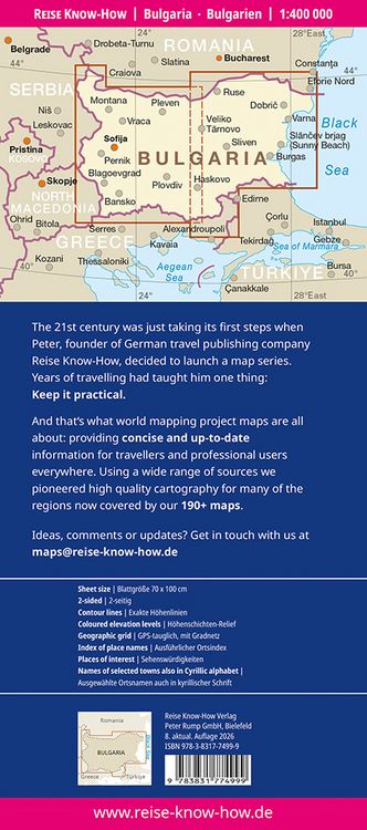 Produktbild: Reise Know-How Landkarte Bulgarien | Bulgaria (1:400.000)
