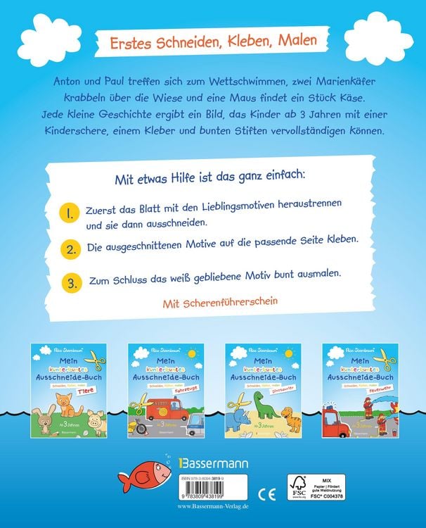 Produktbild: Mein kunterbuntes Ausschneide-Buch. Schneiden, kleben, malen ab 3 Jahren