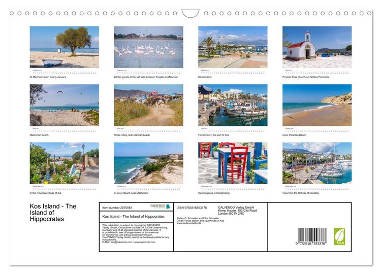 Produktbild: Kos Island - The Island of Hippocrates (Wall Calendar 2026 DIN A3 landscape), CALVENDO 12 Month Wall Calendar