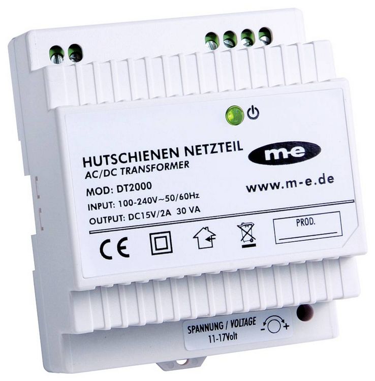 Produktbild: M-e modern-electronics 40778 T&uuml;rsprechanlage Hutschienen-Netzteil Wei&szlig;