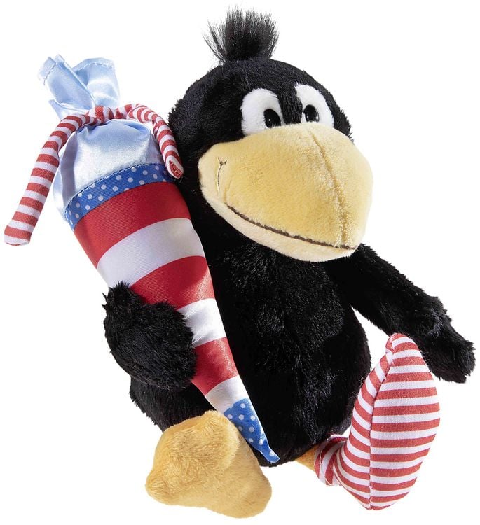 Produktbild: Pl&uuml;sch Der kleine Rabe Socke mit Schult&uuml;te schwarz 15cm