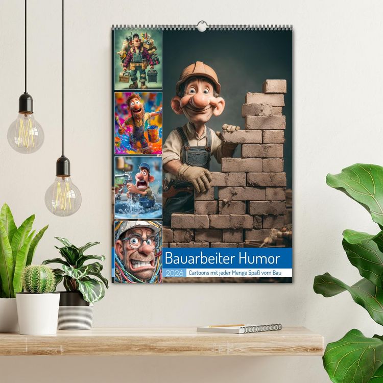Produktbild: Bauarbeiter Humor (Wandkalender 2026 DIN A2 hoch), CALVENDO Monatskalender
