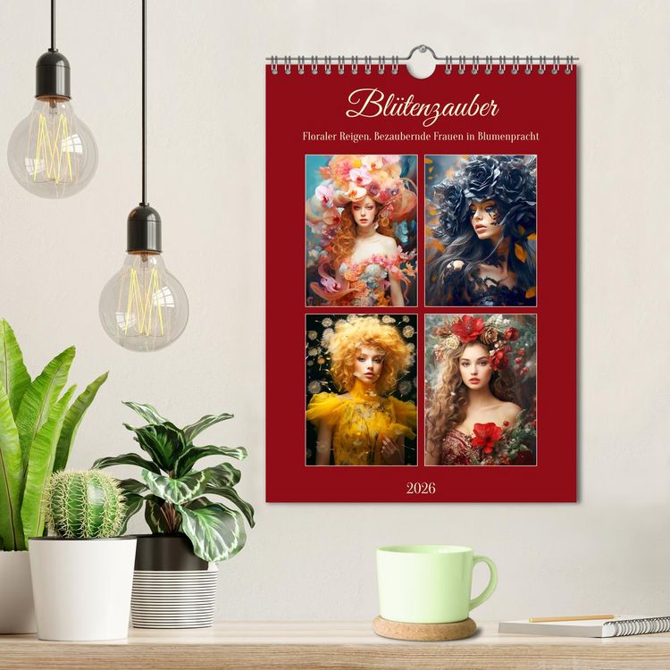 Produktbild: Bl&uuml;tenzauber. Floraler Reigen. Bezaubernde Frauen in Blumenpracht (Wandkalender 2026 DIN A4 hoch), CALVENDO Monatskalender