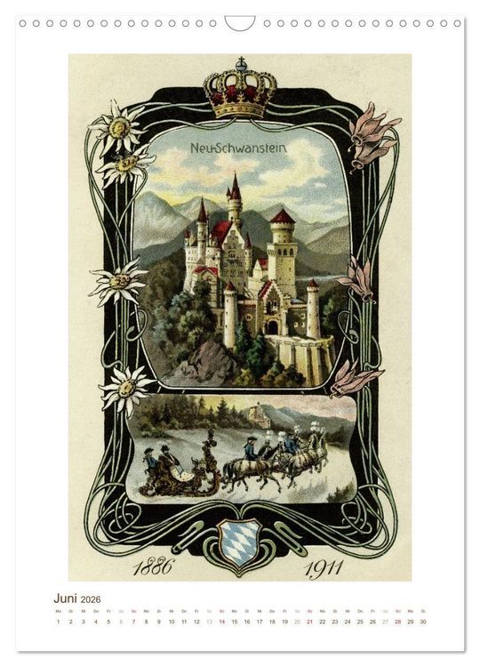 Produktbild: Ludwig II. von Bayern: Historische Illustrationen und Stiche (Wandkalender 2026 DIN A3 hoch), CALVENDO Monatskalender