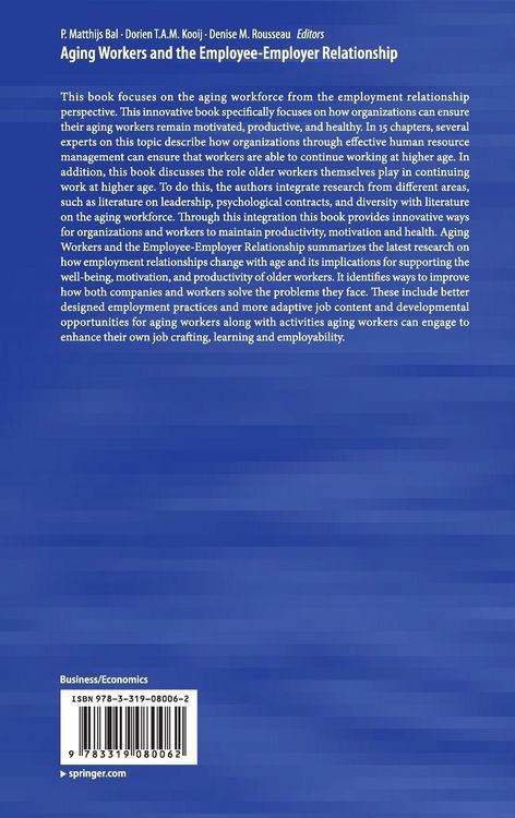 Produktbild: Aging Workers and the Employee-Employer Relationship