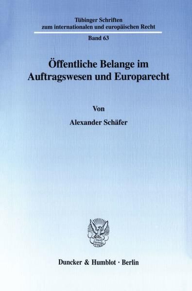 Produktbild: &Ouml;ffentliche Belange im Auftragswesen und Europarecht.