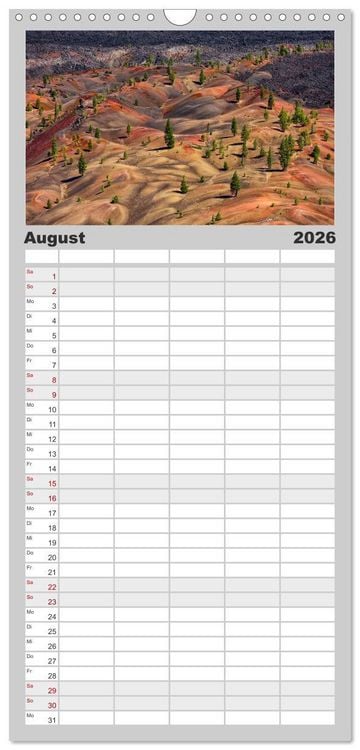 Produktbild: Familienplaner 2026 - USA Deluxe mit 5 Spalten (Wandkalender, 21 x 45 cm) CALVENDO