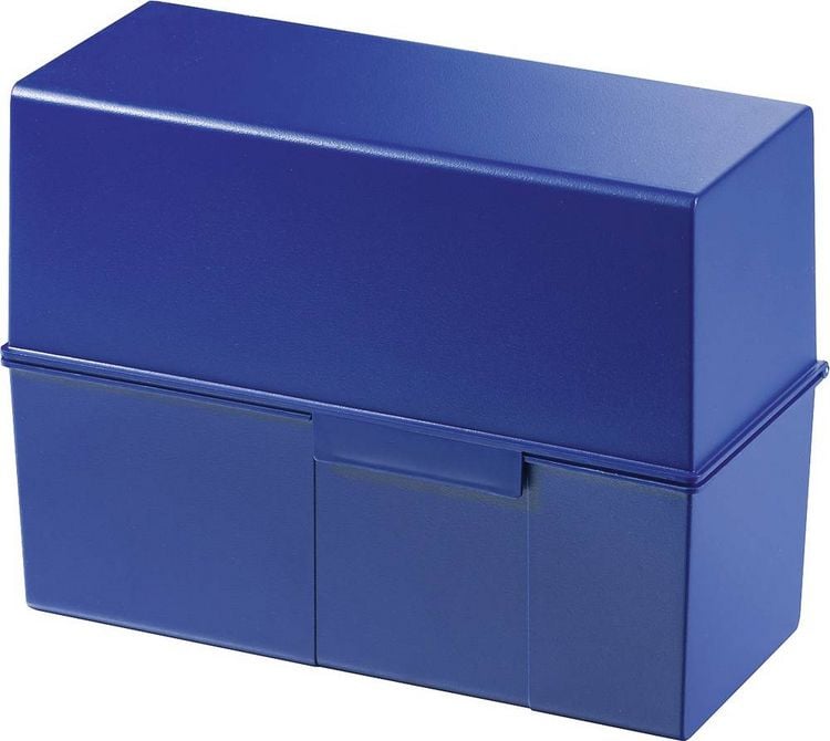 Produktbild: HAN 975-14 Karteibox Blau max. Anzahl der Karten: 500 Karten DIN A5 quer Deckel als zus&auml;tzlicher Trog nutzbar