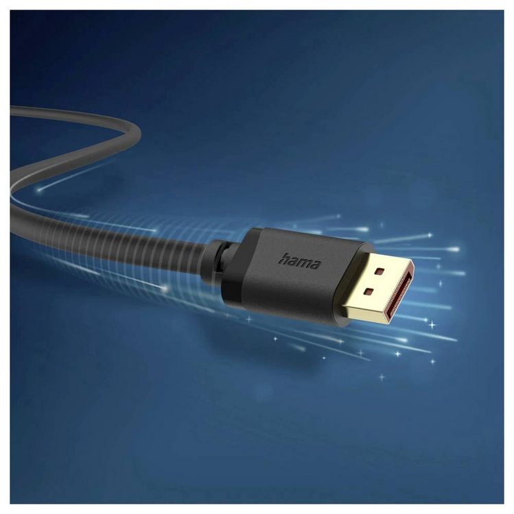 Produktbild: Hama DisplayPort Anschlusskabel DisplayPort Stecker 2 m Schwarz 00202032 16K UHD DisplayPort-Kabel