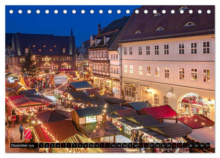 Produktbild: Fachwerkstadt Quedlinburg (Tischkalender 2026 DIN A5 quer), CALVENDO Monatskalender