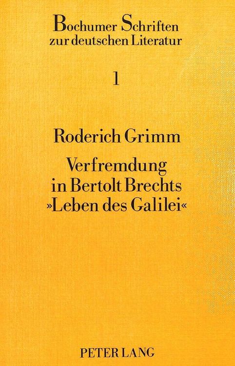 Produktbild: Verfremdung in Bertolt Brechts &laquo;Leben des Galilei&raquo;