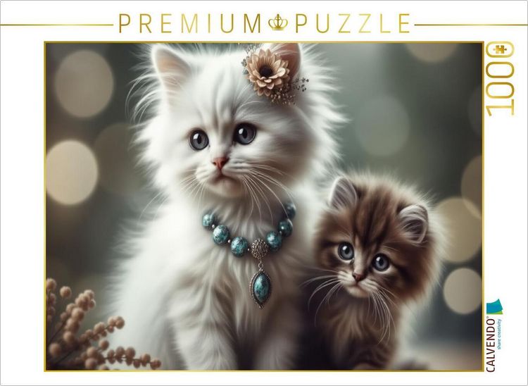 Produktbild: CALVENDO Puzzle Katzenmomente | 1000 Teile Lege-Gr&ouml;&szlig;e 64x48cm Foto-Puzzle f&uuml;r gl&uuml;ckliche Stunden