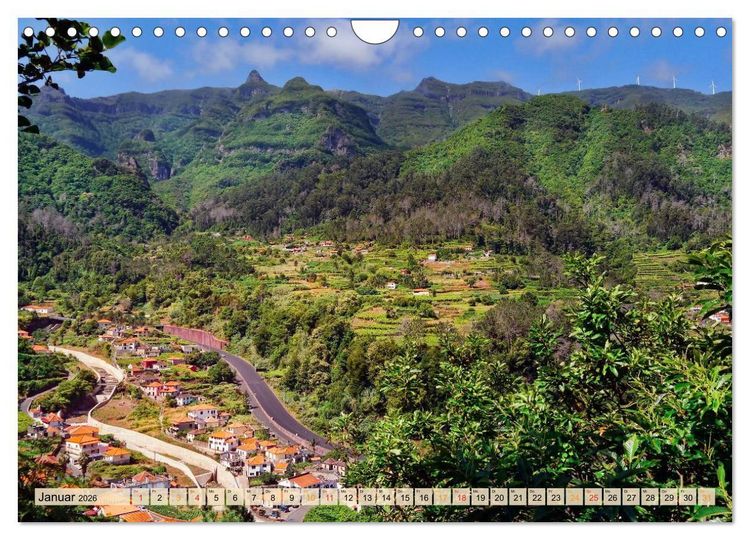 Produktbild: Madeira - blaues Wasser, gr&uuml;ne Berge, bunte Blumen (Wandkalender 2026 DIN A4 quer), CALVENDO Monatskalender