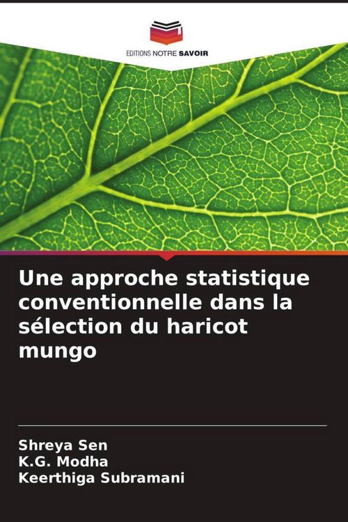 Produktbild: Une approche statistique conventionnelle dans la s&eacute;lection du haricot mungo