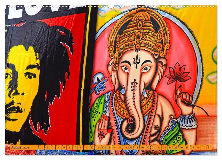 Produktbild: Indien - Goa Hindus Hippies Hare-Krishna (hochwertiger Premium Wandkalender 2026 DIN A2 quer), Kunstdruck in Hochglanz
