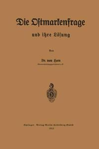 Produktbild: Die Ostmarkenfrage und ihre L&ouml;sung