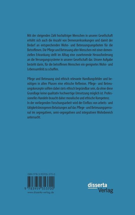 Produktbild: Betreuung von Demenzkranken in Altenheimen. Segregative, Semi-Segregative und Integrative Betreuung