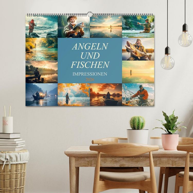 Produktbild: Angeln und Fischen Impressionen (Wandkalender 2026 DIN A2 quer), CALVENDO Monatskalender