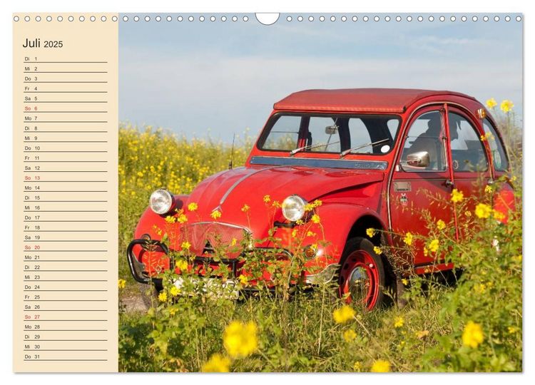 Produktbild: Citro&euml;n 2CV - Ente rot (Wandkalender 2025 DIN A3 quer), CALVENDO Monatskalender