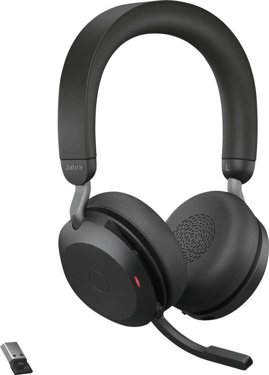 Produktbild: Jabra Evolve2 75 On Ear Headset Bluetooth&reg;, kabelgebunden Stereo Schwarz Mikrofon-Rauschunterdr&uuml;ckung Lautst&auml;rkeregelung