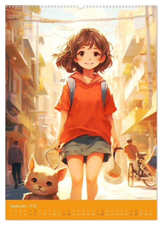 Produktbild: Stadtm&auml;dchen. Ein Jahr mit bezaubernder Manga-Kunst (Wandkalender 2026 DIN A2 hoch), CALVENDO Monatskalender