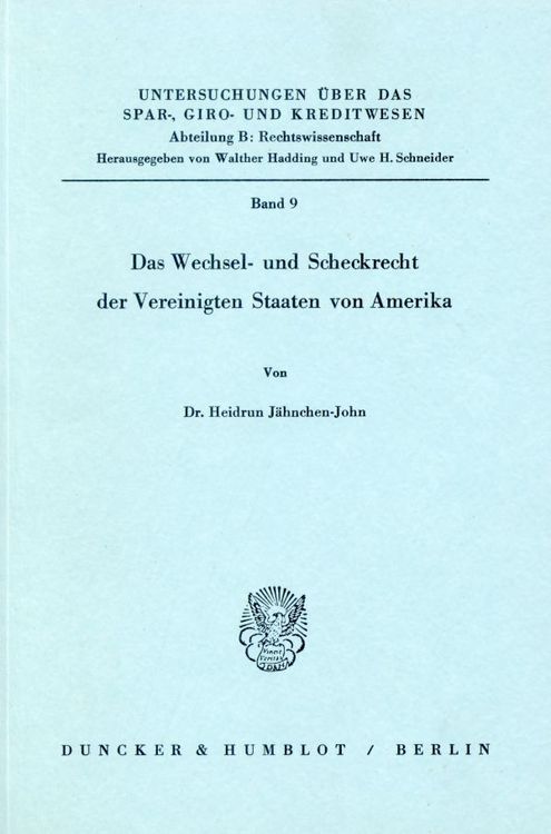 Produktbild: Das Wechsel- und Scheckrecht der Vereinigten Staaten von Amerika.