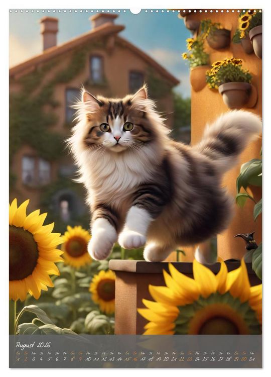 Produktbild: S&uuml;&szlig;e flauschige Katzen (Wandkalender 2026 DIN A2 hoch), CALVENDO Monatskalender