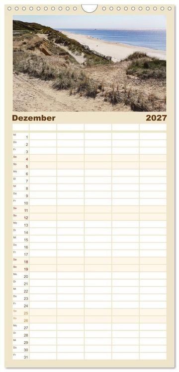 Produktbild: Familienplaner 2027 - Vielf&auml;ltiges Sylt - Mehr als Strand mit 5 Spalten (Wandkalender, 21 x 45 cm) CALVENDO