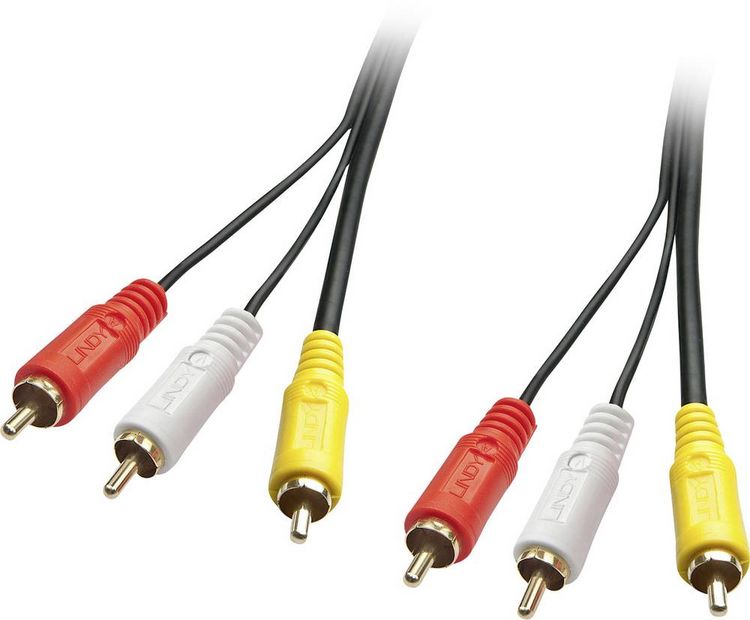 Produktbild: LINDY Composite Cinch AV Anschlusskabel [3x Cinch-Stecker - 3x Cinch-Stecker] 1 m Schwarz